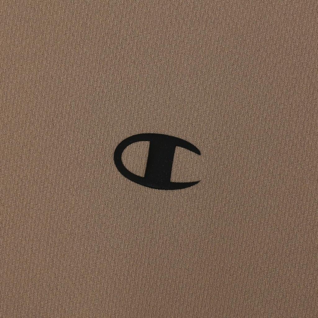 Champion Short Sleeve Round Odor UV Logo Men's T-Shirt, C3-CS350Z, Greige, Neck, Antibacterial, Resistant, Quick-Drying, Protection, One-Point