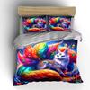Vibrant Fox with Gemstone Adornments Print Bedding Set 1 Duvet Cover 2 Pillowcases for Adult and Children Luxury Gift Full Size