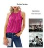 2024 Summer Sequin Halter Vest: Women's Sexy Solid Color Micro-Elastic Camisole