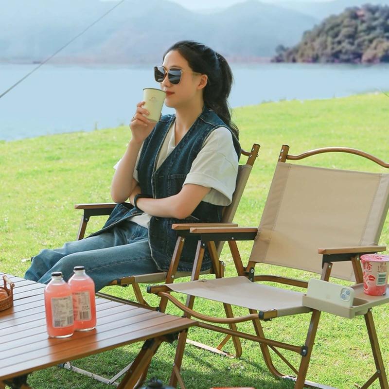 Recliners Cup Holder Outdoor Chairs Beverages Holder Tray Organizers Garden Lounges Chairs Tray for Camping, Picnics