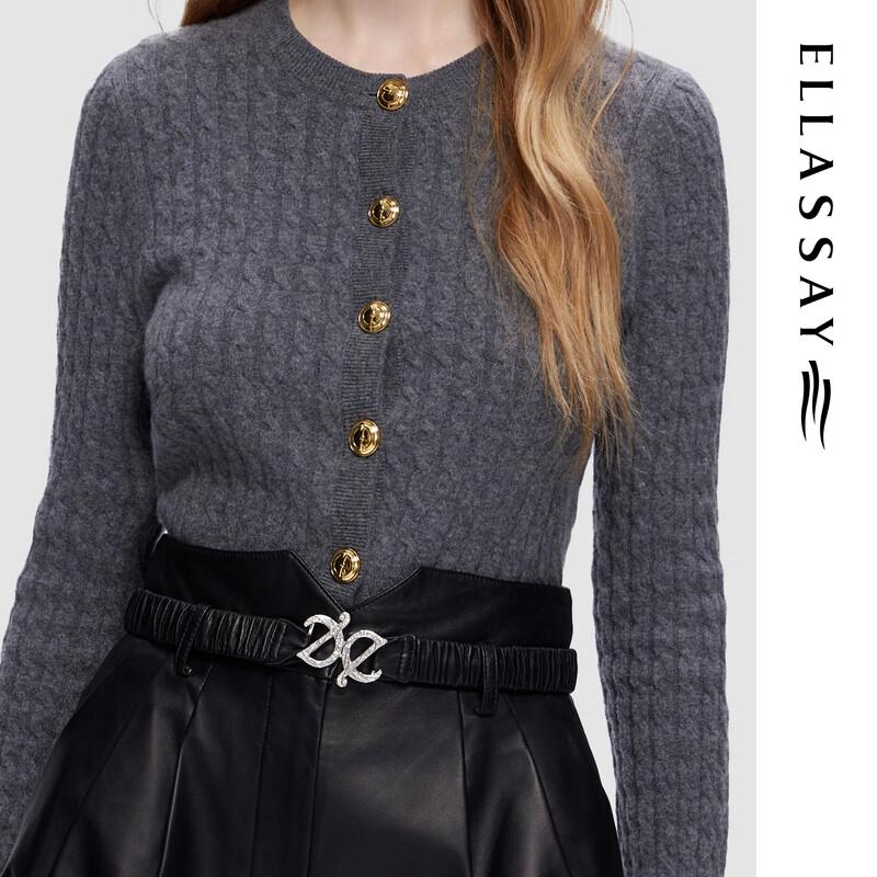 ELLASSAY Autumn Minimalist Wool Knit Jacket