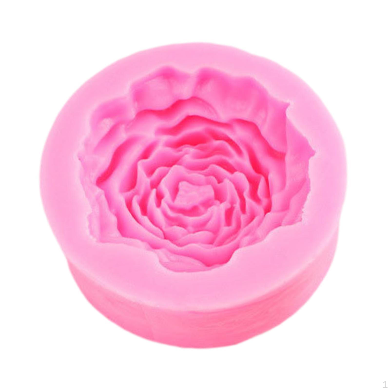

Красивая силиконовая подставка для свечей с цветком пиона для украшения дома 7.3cmx7.3cmx2.7cm розовый