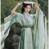 Hanfu de style chinois pour femmes des dynasties Wei et Jin, col croisé, manches larges, costume jupe une pièce