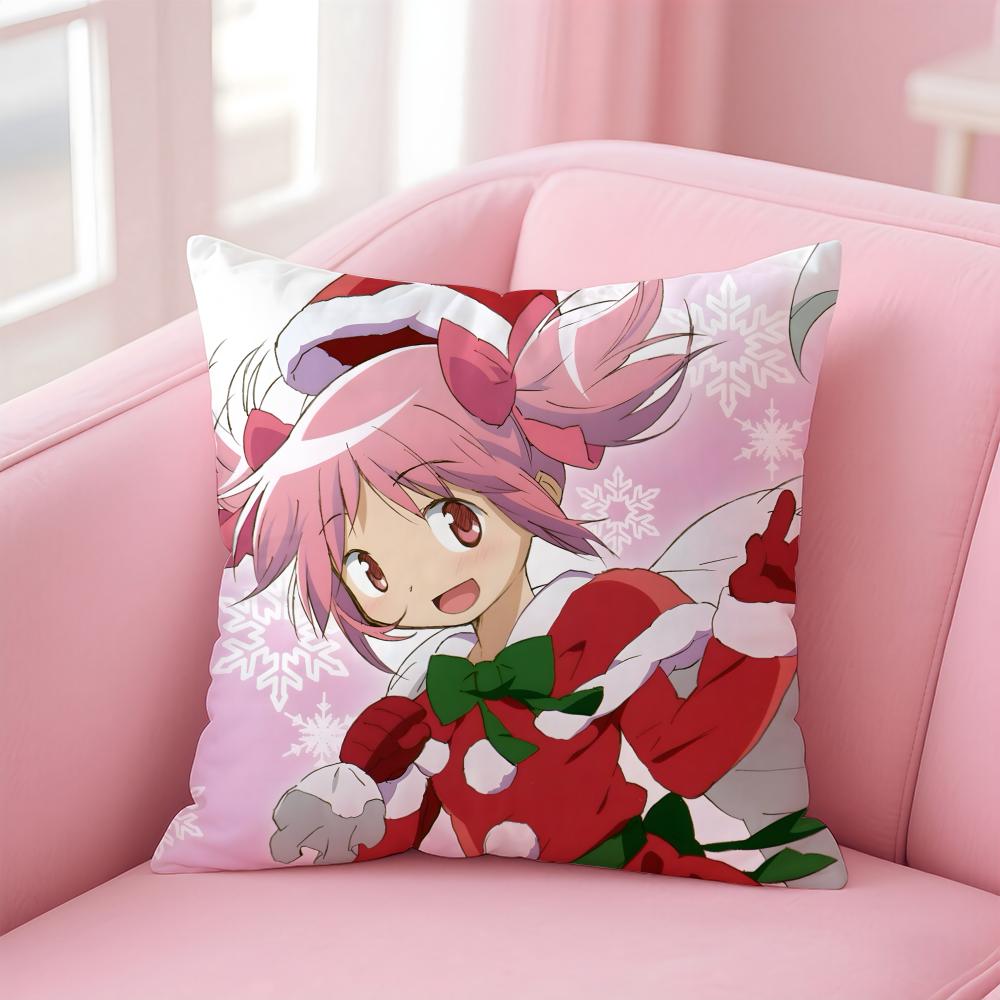 Anime Puella Magi Madoka Magica Cushion Cover Comfortable Reversible Pillow Cover Ideal for Car Sofa Bedroom & Beyond
