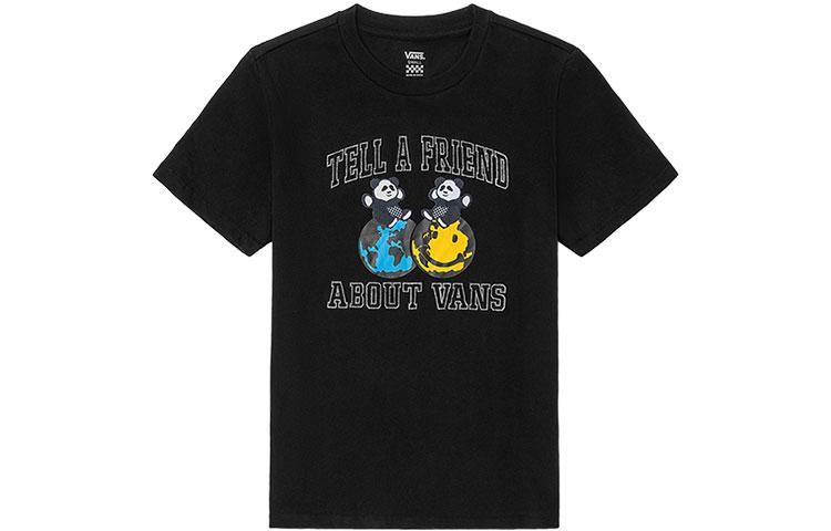 Vans T Shirts Women s Black Crew Neck Moderate Straight Fit VN0A5LJNBLK L