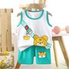 Childrens Cotton Vest Set With Animal Cartoon Prints For Summer Playwear