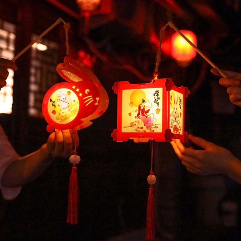 Diy Led Glowing Lanterns Chinese Style Chirdren Handmade Lanterns Kit For Mid-autumn Festival Gift