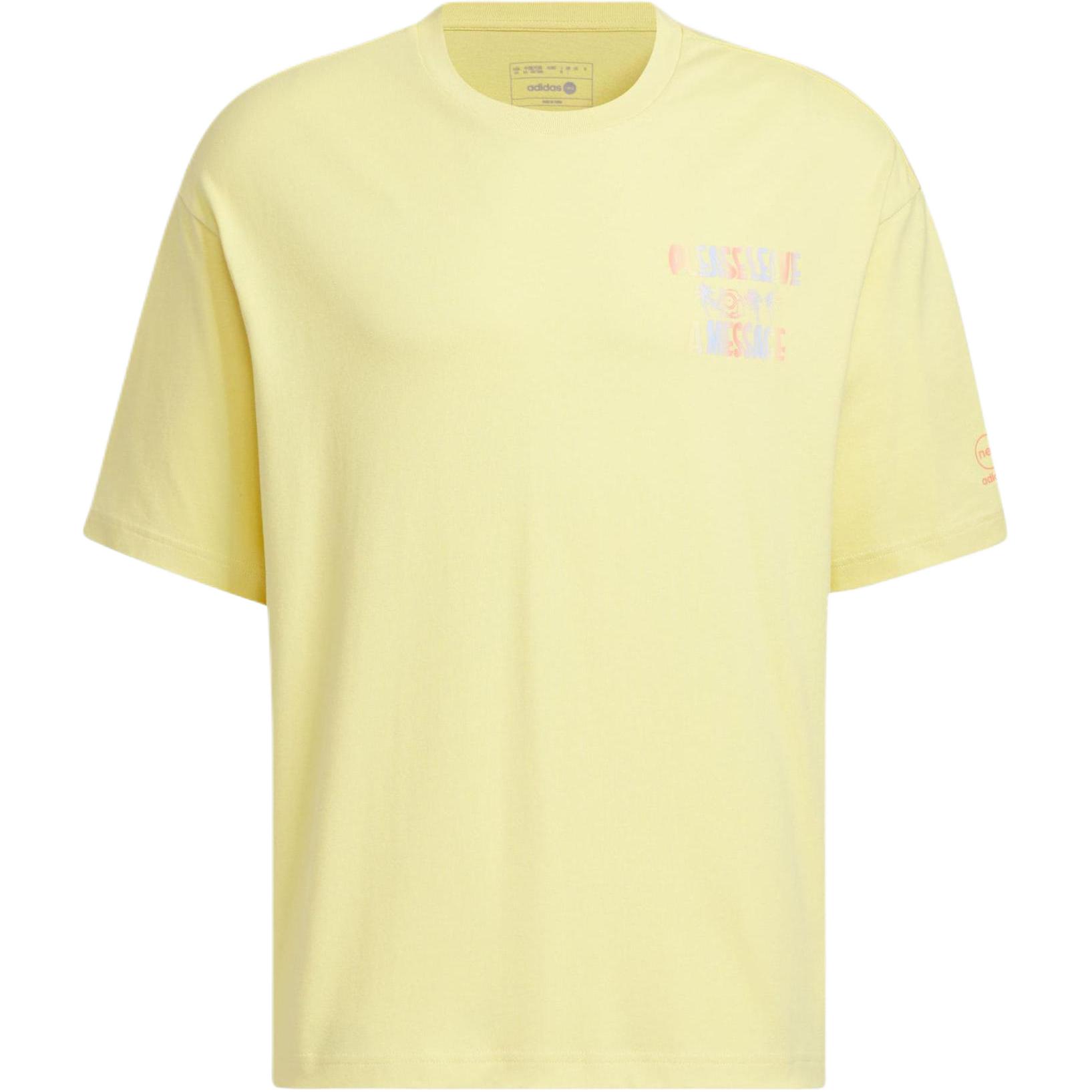 

Adidas Neo Vibe Collective Tee Свободная спортивная футболка с принтом алфавита с короткими рукавами Топы унисекс песочно-коричневого цвета IA6745 L