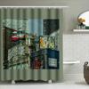 Vintage Graffiti Shower Curtain Urban Art Cityscape Backdrop Bathroom Decor Wall Hanging Wall Art Modern Aesthetic Home Decor