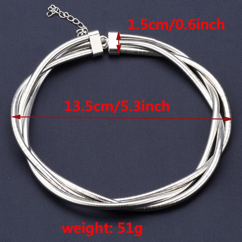 Three-Row Metal Punk Choker & Bracelet Set