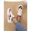 Leopard Print Casual Single Shoes Round Toe Platform Color-Block Low Top Sneakers