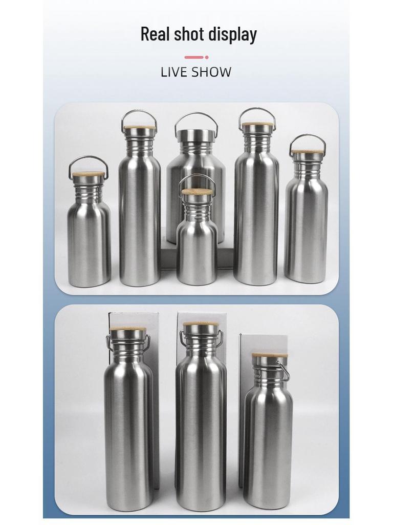 Sport-Wasserflasche im amerikanischen Stil mit weiter Öffnung, 304 Edelstahl, großes Fassungsvermögen, tragbar für den Außenbereich