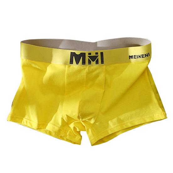 

Мужское нижнее белье-боксеры, шорты с эластичным поясом со средней посадкой и принтом, дышащие трусы, U-выпуклые трусики с надписью, повседневная одежда XL жёлтый