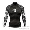 Mens Rash Guard Long Sleeve UPF 50 Sun Protection Swim Shirt Snorkeling Diving Surfing Water Sports