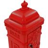 Aluminium Kolom Brievenbus Vintage Stijl Roestbestendig Rood