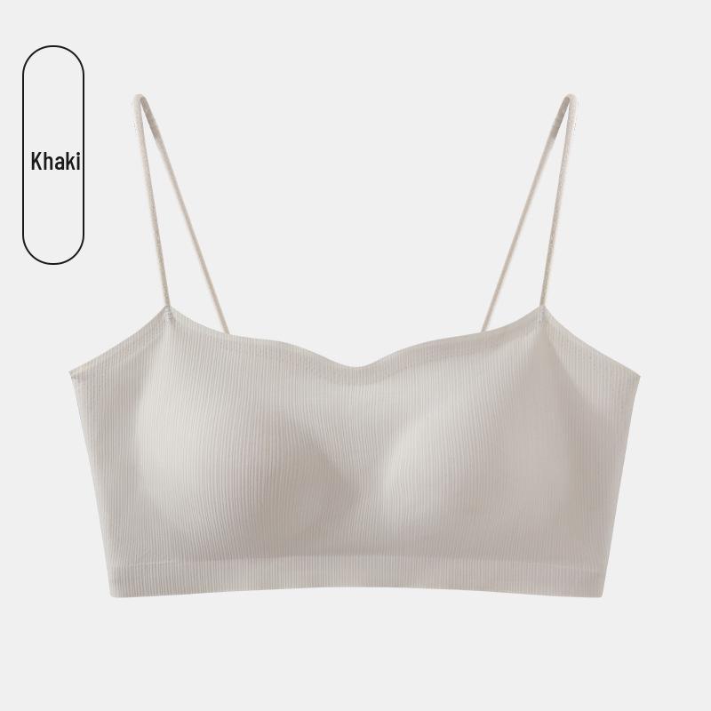 Women's Strapless Integrated Sports Bra Vest - Anti-Exposure, Thin Straps, 2024 Summer Collection