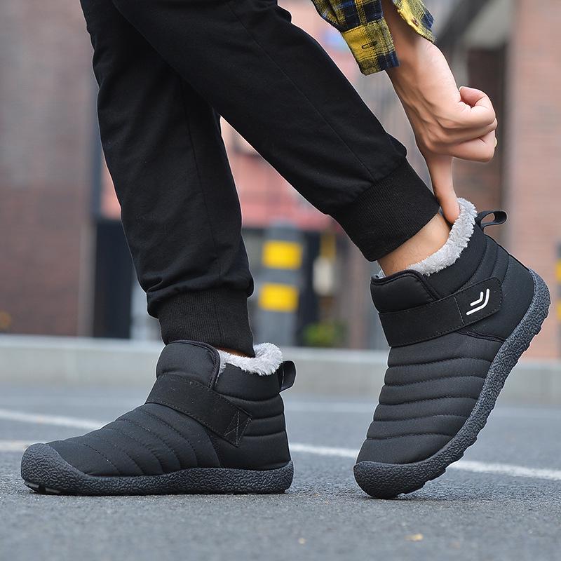 New winter warm fleece cotton boots men's and women's thickened cotton shoes Zhongbang fleece thickened middle and old cotton shoes home
