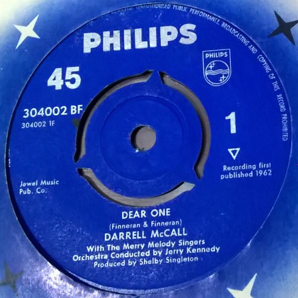 

7inch Record DARRELL MCCALL - Dear One 304002BF Philips 1962 UK Rock Used