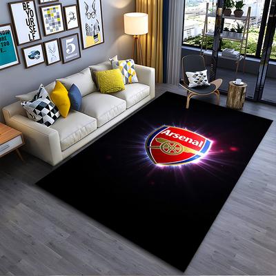 Arsenal Team Logo Teppich für Wohnzimmerdekoration, Teppich mit schwarzem Hintergrund Geeignet für die Verwendung als Anti-Rutsch-Matte für Wohnzimmer, Schlafzimmer, Sofas