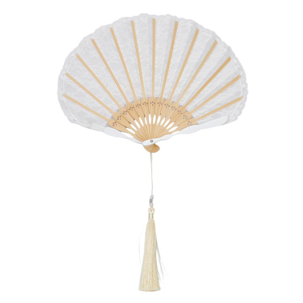 Elegant Lace Flower Hand Fan with Foldable Design Perfect for Daily Use Festivals Parties and Dance Performances