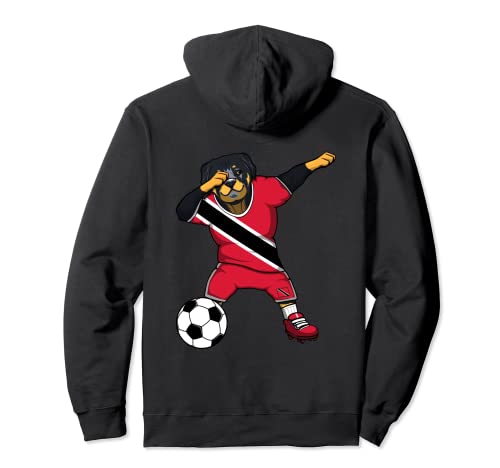 Dabbing Rottweiler Trinidad and Tobago Soccer Fan Football Hoodie