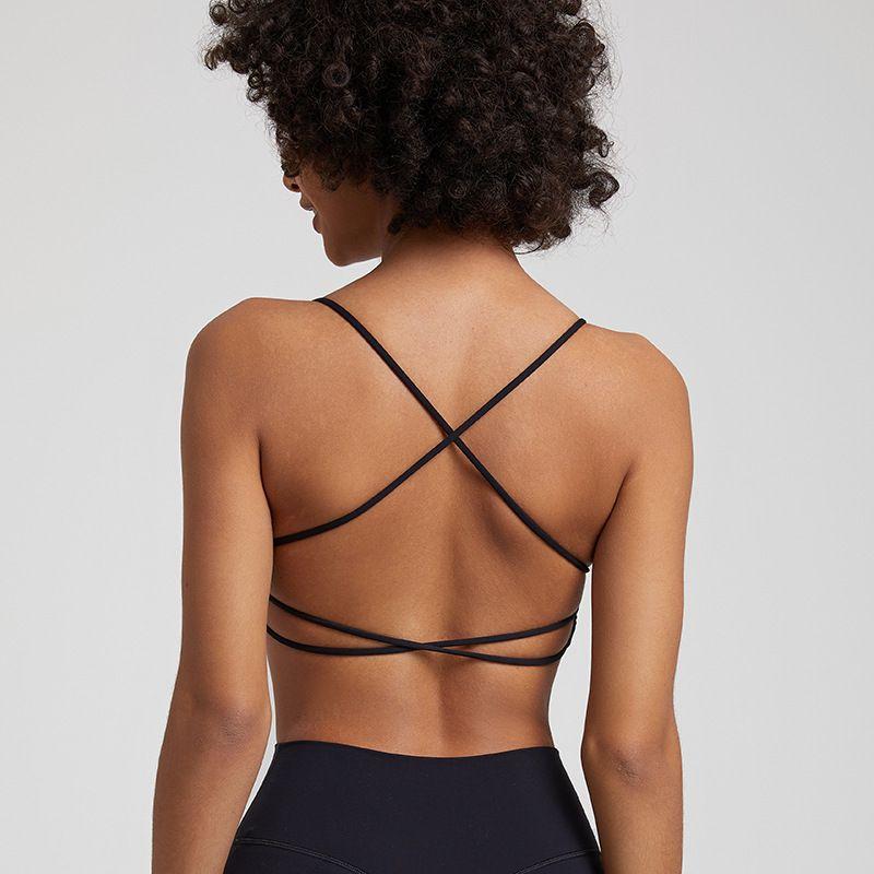 Candy Color Nude Feel Workout Bra Outdoor Tight Running Exercise Underwear Shockproof Quick-Drying Workout Clothes Tops Women
