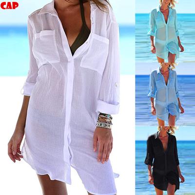 Women Tassel Tops V-Neck Chiffon Bikini Smock Fashion Swimwear Suit Tootu