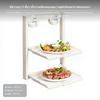 3Tier Foldable Kitchen Wall Organizer Rack, Suction Aluminum Storage Shelf, Multipurpose for