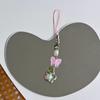 Handmade Beaded Phone Chain Flower and Butterfly Cellphone Charm Colorful Keyring Pendant Cellphone Charm Accessory