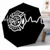Courage et Honneur des Pompiers Parapluie Automatique d'Extérieur Design Rétractable avec 8 Baleines Durabilité Léger Cadeau Parfait pour les Amis la Famille