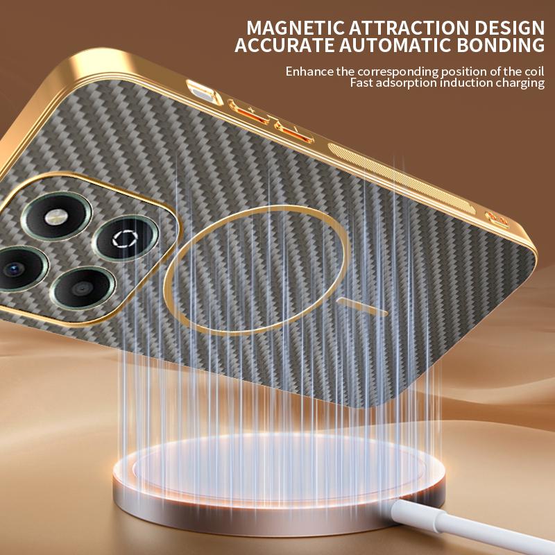 Case For Honor X6c x6B X6A New Electroplating Kevlar Magnetic Matte Cover For Honor X6c Shockproof Bumper Funda