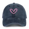 Versatile Heart-shaped Printed Washed and Aged Baseball Caps for Men and Women Couple Baseball Caps Casual Sun Protection