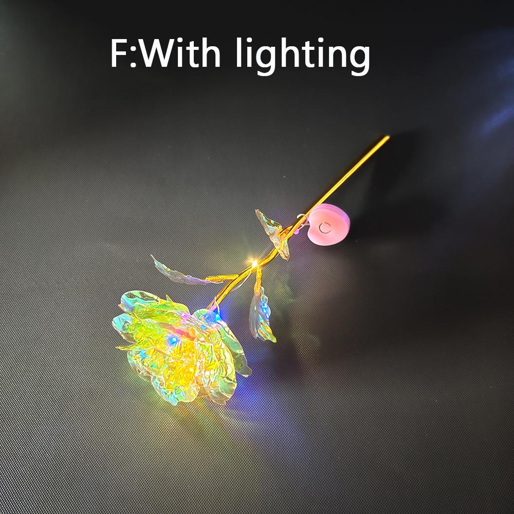 Led Valentine's Day Mother's Day Gift 24K Foil Plated Roses Artifical Flowers Wedding Decor Lover Lighting Roses Creative Gift