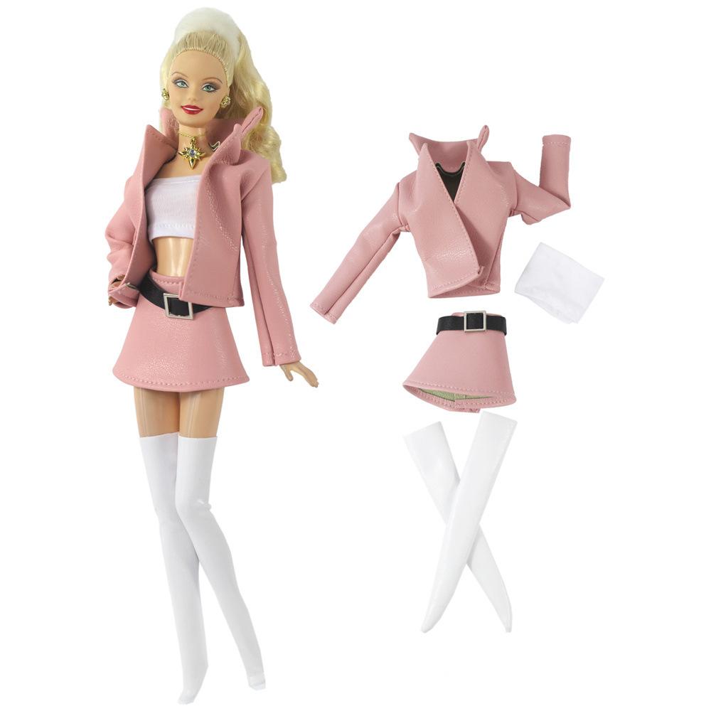 1 Set 11,5 Zoll Puppe Lederkleidung 1/6 Puppenkleid 29-32 CM Puppenmantel Für FR ST Puppenzubehör Kleidung Damen Partykleidung JJ