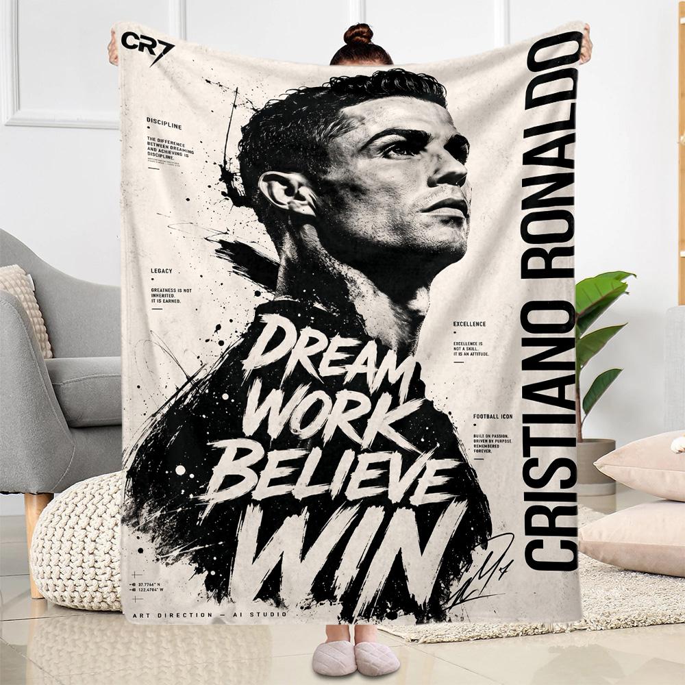 Ronaldo's Solitude Pitch Blanket Ultra-Soft Suitable for Picnics Office Seaside Four Seasons Multipurpose Playful Design Gifts For Family Or Friends