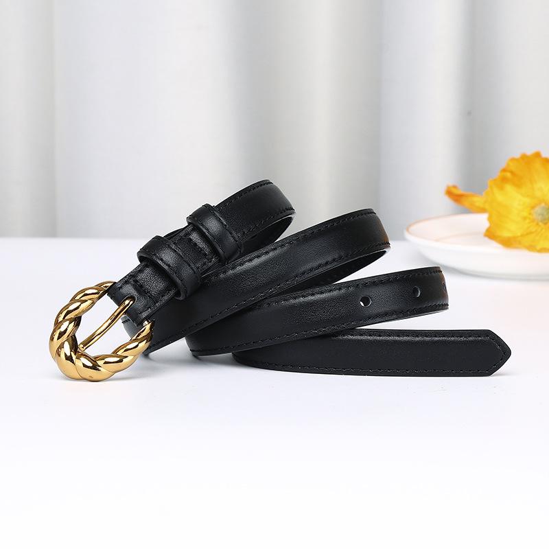 

1.8Cm First-Layer Cowhide Leather Women S Belt Simple And Versatile Trend Fashion Pin Buckle Casual Pants Belt Women S 95cm