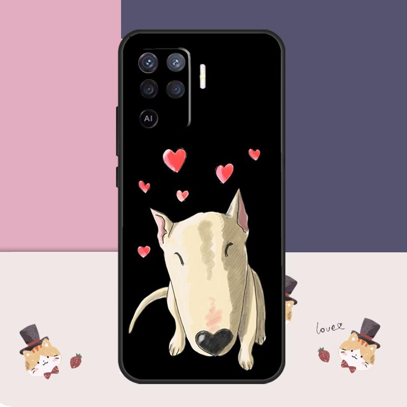 English Bull Terrier Dog Case For OPPO A78 A98 A58 A18 A96 A76 A16 A17 A77 A15 A5 A9 A74 A94 A52 A72 A53S A54S A57S
