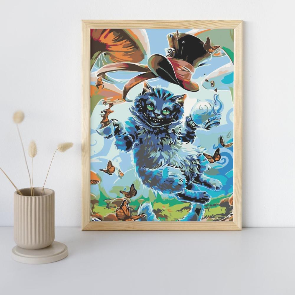 Malowanie Po Numerach Z Ramą Obrazy Do Malowania - Kot Z Cheshire 40X50 Cm