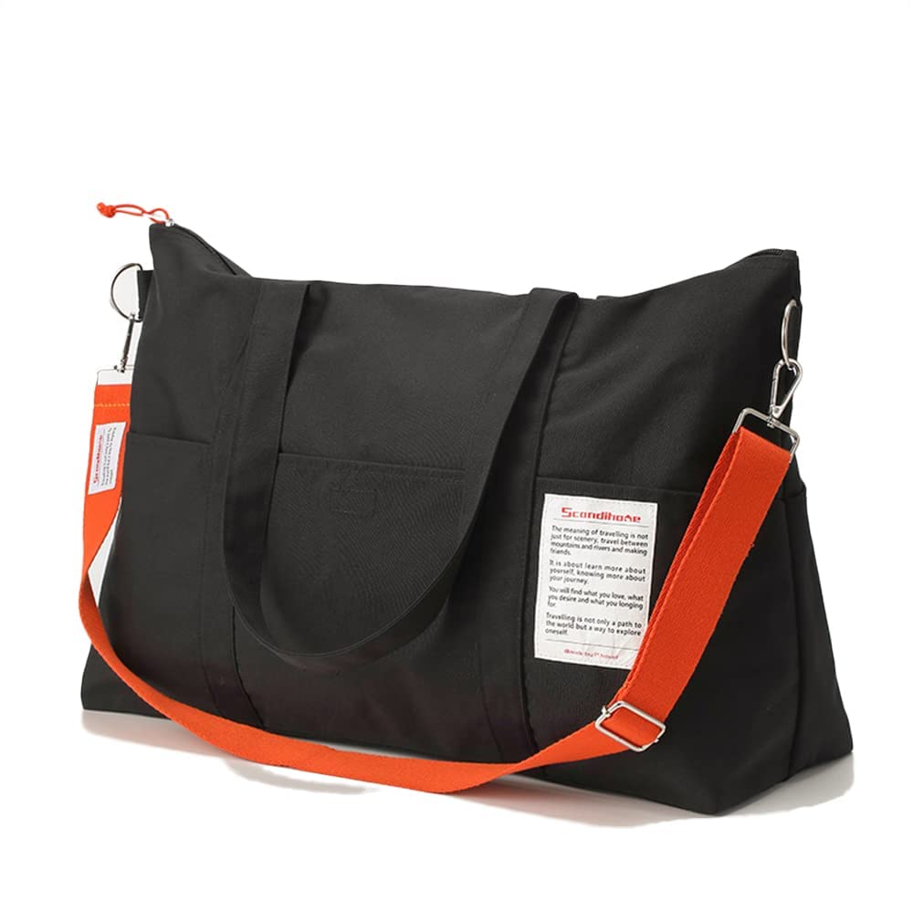 

Glowave Travel 35L Large Stylish Tote Suitable for Day Black Bag, Waterproof, 3-Way Carry-On/Boston Bag, Capacity, Ultra-Lightweight, Bag, 2-3 Trips,