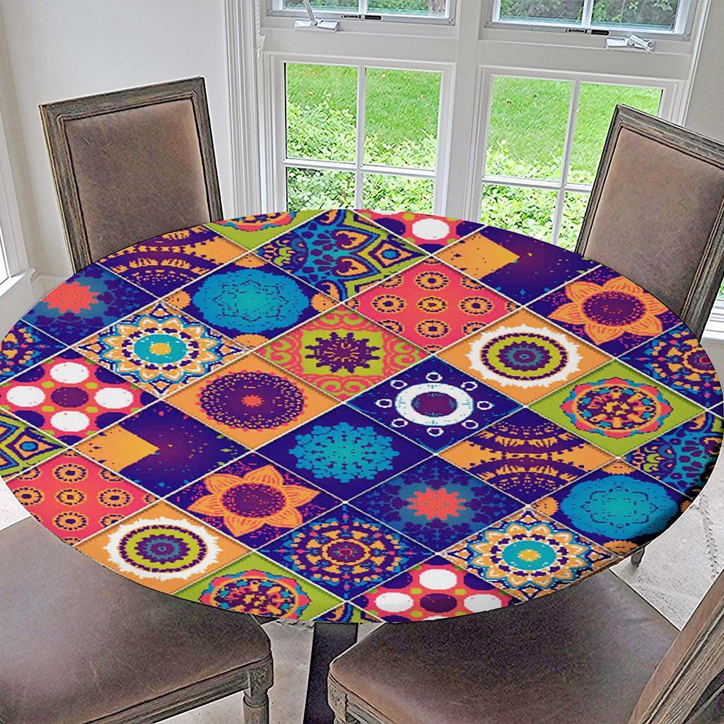 Tischdecken mit elastischem Rand und wasserfester Rückseite 