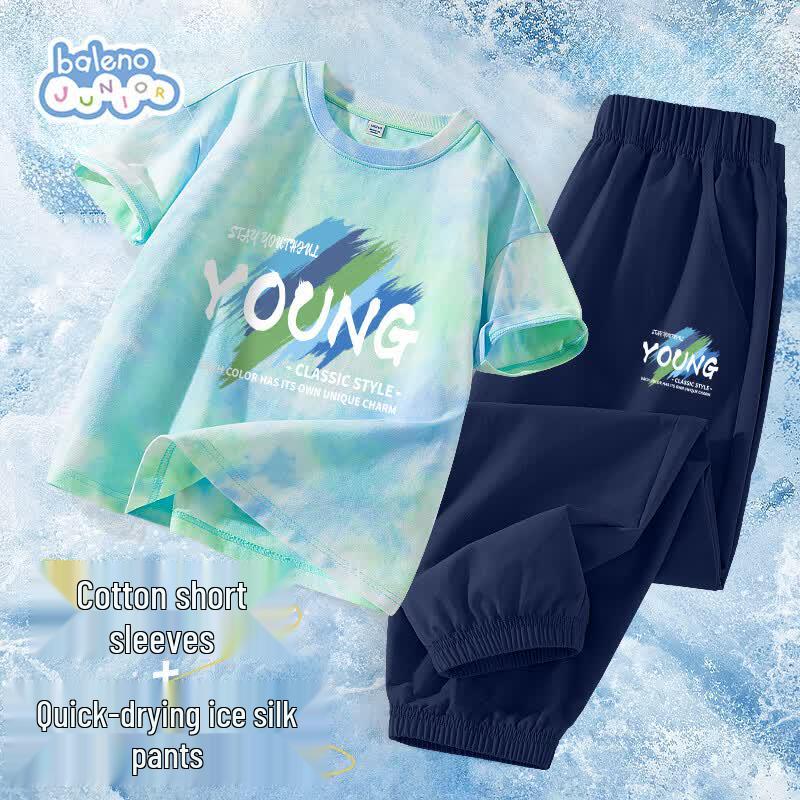 Baleno Boys Summer Tie-Dye T-Shirt & Sports Shorts Set 100-110