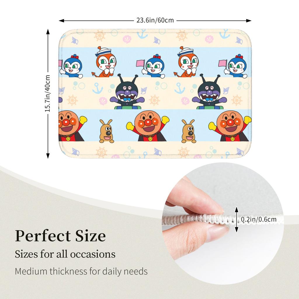 Anime Anpanmans Doormat Anti-Slip Bath Kitchen Welcome Mat Living Room Door Floor Entrance Carpet Rug Footpad