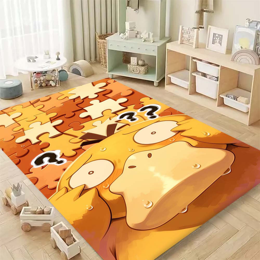Pokemon Enton Süßer Teppich Schönes Cartoon-Enten-Design Waschbarer Anti-Rutsch-Teppich für Kinderzimmer