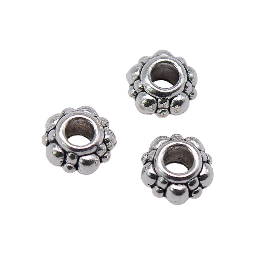 Multi Color Flower Edge Spacer Beads Metal Charms For Jewelry Making Accessories