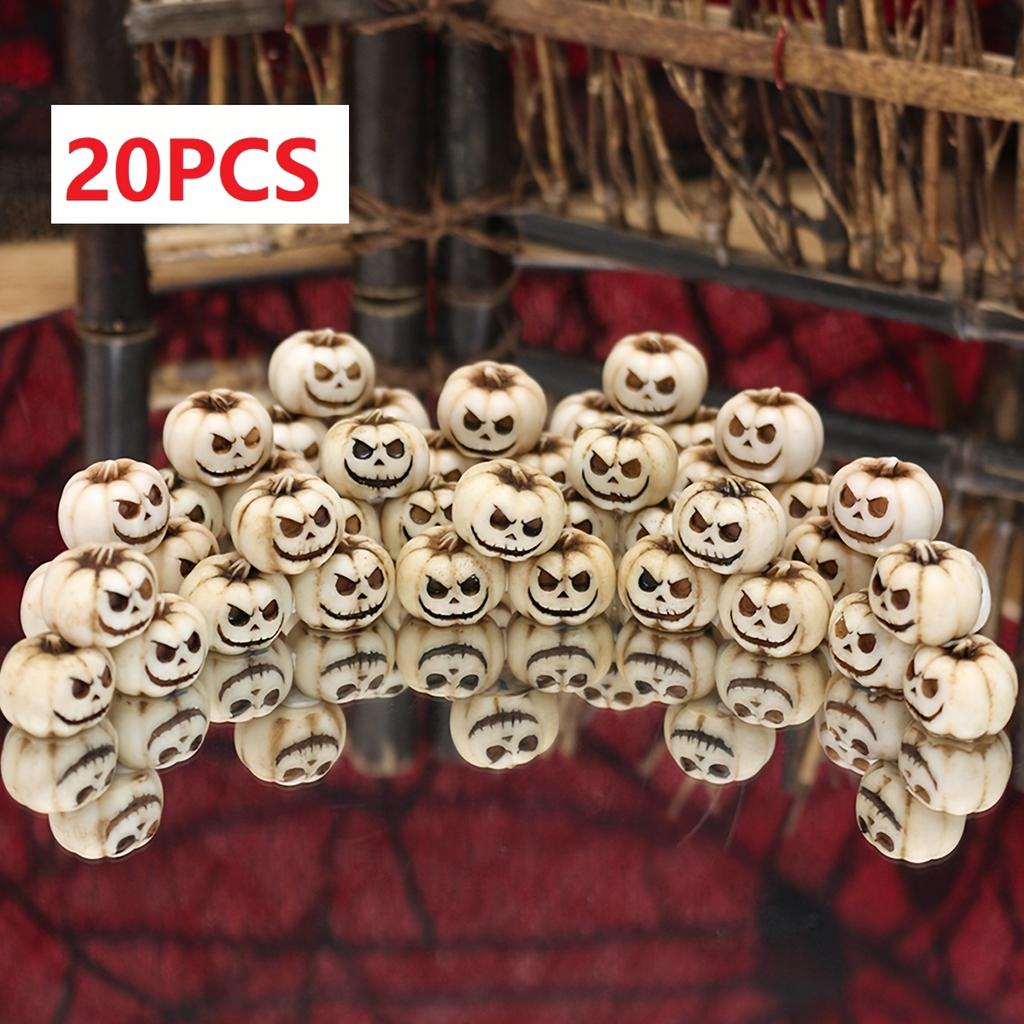 20PCS Halloween Pumpkins, Gothic Pumpkin Heads, Outdoor Garden Bonsai Decoration Pavilions, Fish Tank Halloween Scene Decoration