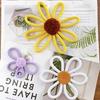 Bohemian Sunflower Wall Art Hanging Ornament for Baby Girls Bedroom Decorations Handmade Woven Flower Pendant Decor