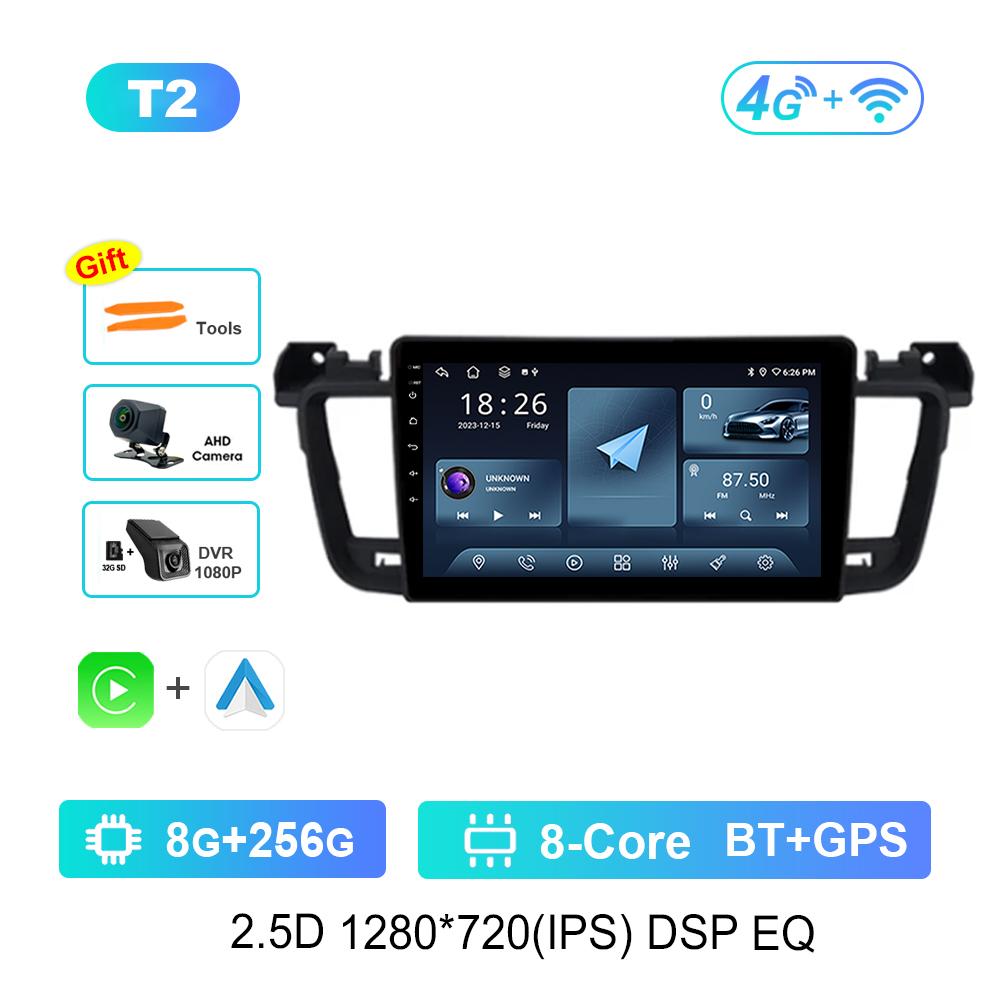 For Peugeot 508 508SW 2011 - 2018 Carplay Android Intelligent System 9'' Car Radio Multimedia Player WiFi GPS Navi 4G IPS Screen
