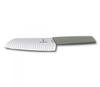 Santoku Knife, Serrated Blade, 17 Cm, Olive VICTORINOX 6.9056.17K6B