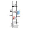 4-Tier Over The Toilet Storage Shelf, Adjustable Standing Bathroom Organizer, Heavy Duty Above Behind Toilet Laundry Space-Saving Shelving for Small