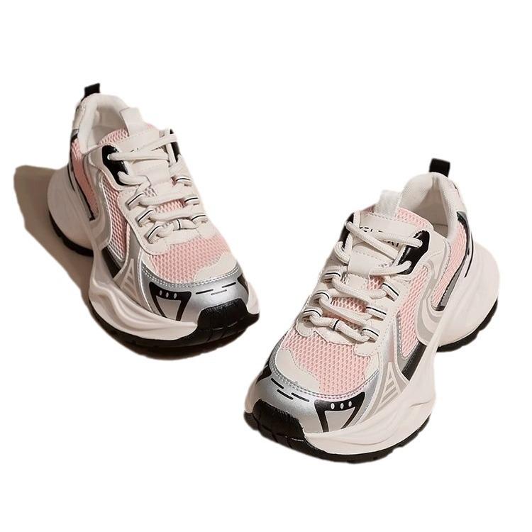 Dámské boty pro tátu 2024 nové jarní populární dámské boty ukazují malé nohy a zvyšují výšku boty s tlustou podrážkou bílé boty ležérní sportovní boty